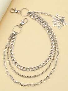 1pc Fashionable Punk Style Vintage Multi-Layer Spider Web Chain Belt Waist Chain, Suitable For Men And Women