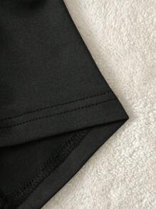 3-Piece Teen Girl Knitted Yoga Sports Shorts Set - High Waist Shorts (YY744) - Black - View 5