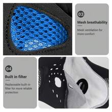 Motorcycle Mask Bicycle Cycling Accessories Half Face Mask Filter Moto Mask Anti Dust Outdoor Protection Riding Mask Breathable Motorcycle Accessories Riding Essentials For Women Men Rider Gifts - Blue - View 4