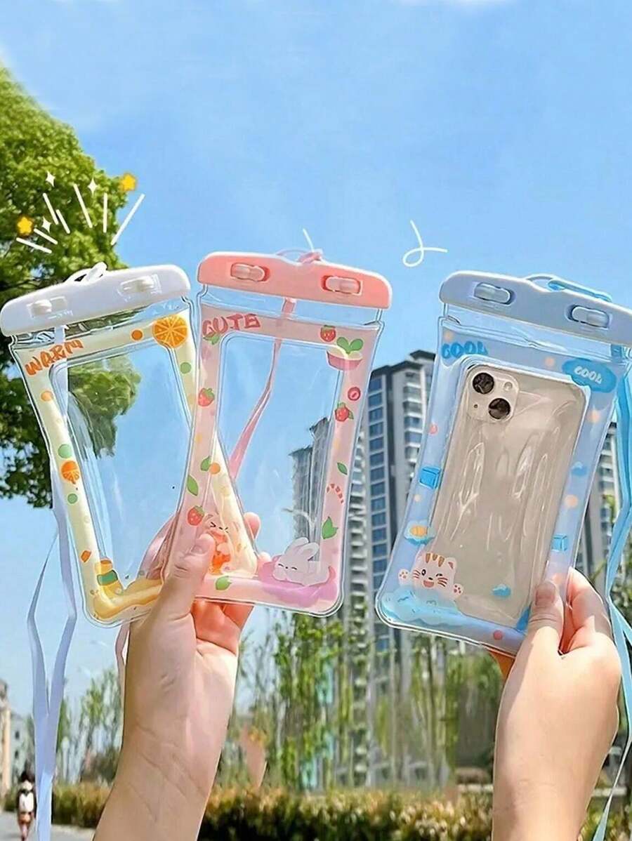 Waterproof Phone Case With Cute Cartoon Airbag, PVC Material, Lock Closure, Compatible With Up To 6.5 Devices, Ideal For Camping & Sports, Fully Waterproof Dry Bag": Perfect For Swimming, Drifting, And Diving ! And Raining Are Applicable Without Affecting The Touch Screen Operation. Sports Bag Summer Travel Accessories Vacation Purse Wallet For Outdoor Sport Beach Holiday Pool Sport Bag For Sports For Fitness For Exercise Travel Bag For Vacation For Women For Men Travel Essential Swimming Bag Waterproof Bag Beach Bag For Beach - Multicolor - View 1