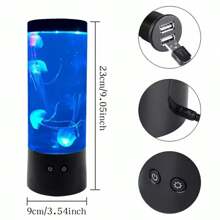 9-Inch Dreamy Jellyfish Lava Lamp USB Powered Color Changing LED Jellyfish Mood Circular Jellyfish Lamp Decoration