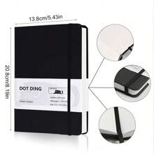 2pcs A5 Dotted Notebook, 80 Pages, 100gsm Ivory White Paper, Cloth Cover, Planner Diary, Student Stationery, Back To School Essential - Two-book Set - View 4