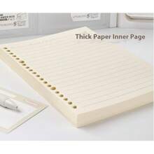 Customizable Loose-Leaf Notebook, Can Print Name/Logo, Exclusive Notebook, Detachable, Soft Leather Cover, Eyesight-Friendly Cream Paper, High-Quality, Suitable For Personal Use, Gift For Friends, Corporate Customization,School Supplies,Back To School - Multicolor - View 6