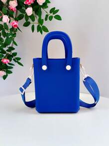 Mini Rubber Summer Beach Bag, EVA Hole Travel Tote Bag, Waterproof Storage Bag For Outdoor Sports Pool Boat - 寶藍色 - 查看 6