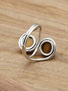 Tiger Eye 925 Sterling Silver Gemstone Adjustable Ring - Tiger Eye - View 5