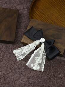 1 件带水钻锆石的蕾丝丝带发夹，独特的手工设计，非常适合派对、日常佩戴、送给女朋友的礼物 - 彩色 - 查看 9