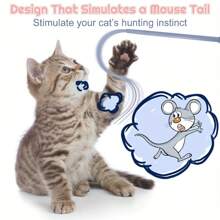 Personal Computer Cat Toys, Cat Toys Scratch-Resistant Interactive Cat Toys Indoor Cat Silicone Tail Tease Toy Cat Toys Boring Indoor Cat Safe Silicone Cat Toys - Blue - View 4
