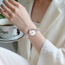 1 Piece Of Ladies' Watch, Fully Diamond-Set, Lightweight Luxury Bracelet Watch, Square And Compact Mermaid Quartz Wristwatch, Suitable For Parties, Gatherings, And Daily Use