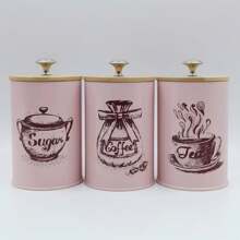 Bamboo Lid Sealed Coffee Sugar Tea Storage Jar Set 3-Piece Creative Sealed Moisture-Proof Kitchen Sealed Jar Back To School