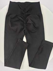 Seamless Back V Waist Butt Lifting High Waist Peach Butt 7/8 Workout Leggings Tights