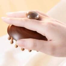 Disco de sándalo, peine de madera para masaje del cabelludo, peine de dientes anchos, herramienta cabelludo de punta redonda, peine de masaje para cabello húmedo y seco - sándalo - Ver 7