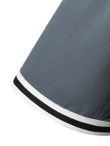 Men's Summer Breathable Casual Shorts, Fashionable Elasticated Drawstring Design - Grey - View 8