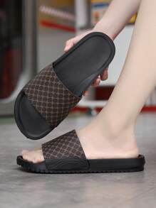 Men's/Boys' Popular Wave Pattern EVA Sole Slide Sandals, Summer Beach & Home Open Toe Slippers - Brown - View 3