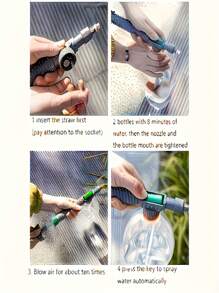 Hand-Held High Pressure Sprayer With Adjustable Nozzle, Manual Pump Air Sprayer Tool For Garden Top - Plastic, Battery-Free, Handheld Design
