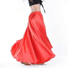 1pc Women's 95cm Satin Long Skirt, Elastic Waist, Suitable For Belly Dance, Princess Party, Cosplay, Dance And Other Occasions