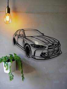 1pc Metal Car Wall Art, Creative Wall Decor, Room Decoration, Unique Modern Home Decor, Metal Wall Hanging, Gift For Car Enthusiasts, Birthday Gift, Father's Day Gift