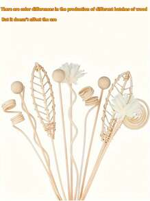 5 件香棒无焰香棒藤条植物发声棒除臭剂花露水香水香棒配件/款式随机，芳香疗法，家居清新剂，扩散器，礼物，家居装饰 - 杏色 - 查看 10