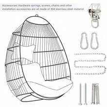 Egg Chair Outdoor Garden Rattan Egg Swing Chair Hanging Chair PE Hanging Chair - Red - View 6