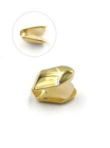 1 件金牙套单圆齿嘻哈首饰，镀金牙套，适合男女，礼物