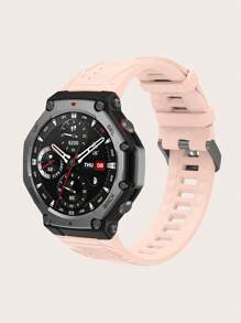 1 件运动风格纯色硅胶智能手表表带，适用于 Amazfit T-Rex 3