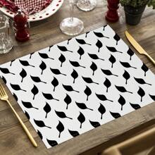 2/4pcs Simple Geometric Square Placemats, Abstract Neutral Style Artwork In Black & White, Blue, And Brown Linen Tablemats, Suitable For Daily Dining Table, Kitchen, Dining Room Decor, Home Decor, Holiday Decor, Tabletop Decor, Outdoor Picnic Decor, And Gifts, 12x16.5 Inches