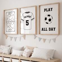 Bộ 3 tranh canvas in số và tên cầu thủ bóng đá cá nhân hóa, tranh nghệ thuật treo tường in tên cầu thủ bóng đá theo yêu cầu cho trang trí nhà cửa, tranh canvas in tên cầu thủ bóng đá hoạt hình màu nước làm quà tặng cho phòng khách, phòng ngủ, phòng bếp, phòng bé trai, quà tặng và trang trí nhà cửa, quà tặng không khung trang trí phòng học, đồ dùng học tập - Nhiều màu - Xem 10