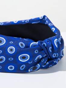 Bandana de Moda Coreana com Estampa de Olho de Demônio em Tecido, Acessório de Cabelo Versátil Minimalista com Coroa Alta Personalizada para Mulheres, Faixa de Cabelo, Tiara