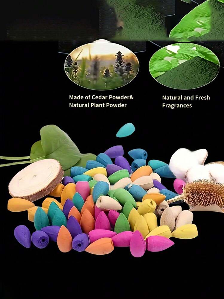 100pcs Natural Reflux Fragrance Tower Fragrance Ornamental Smoke Fragrance Laoshan Sandalwood Household Tea Ceremony Club Fragrance Indoor Aromatherapy Reflux Fragrance - Multicolor - View 7