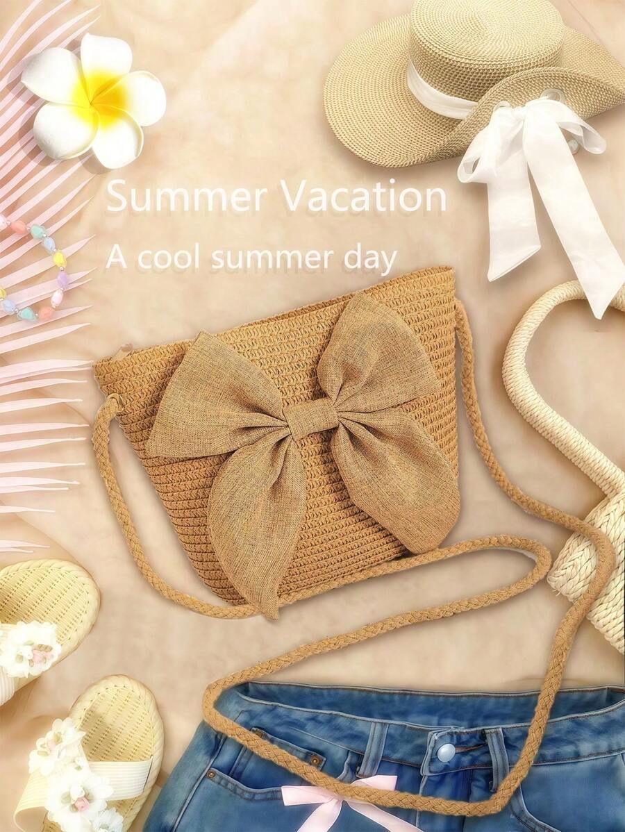 Bolso tipo sombrero de playa de verano, bolso de mensajero para mujer, bolso esencial para vacaciones en la playa - Multicolor - Ver 1