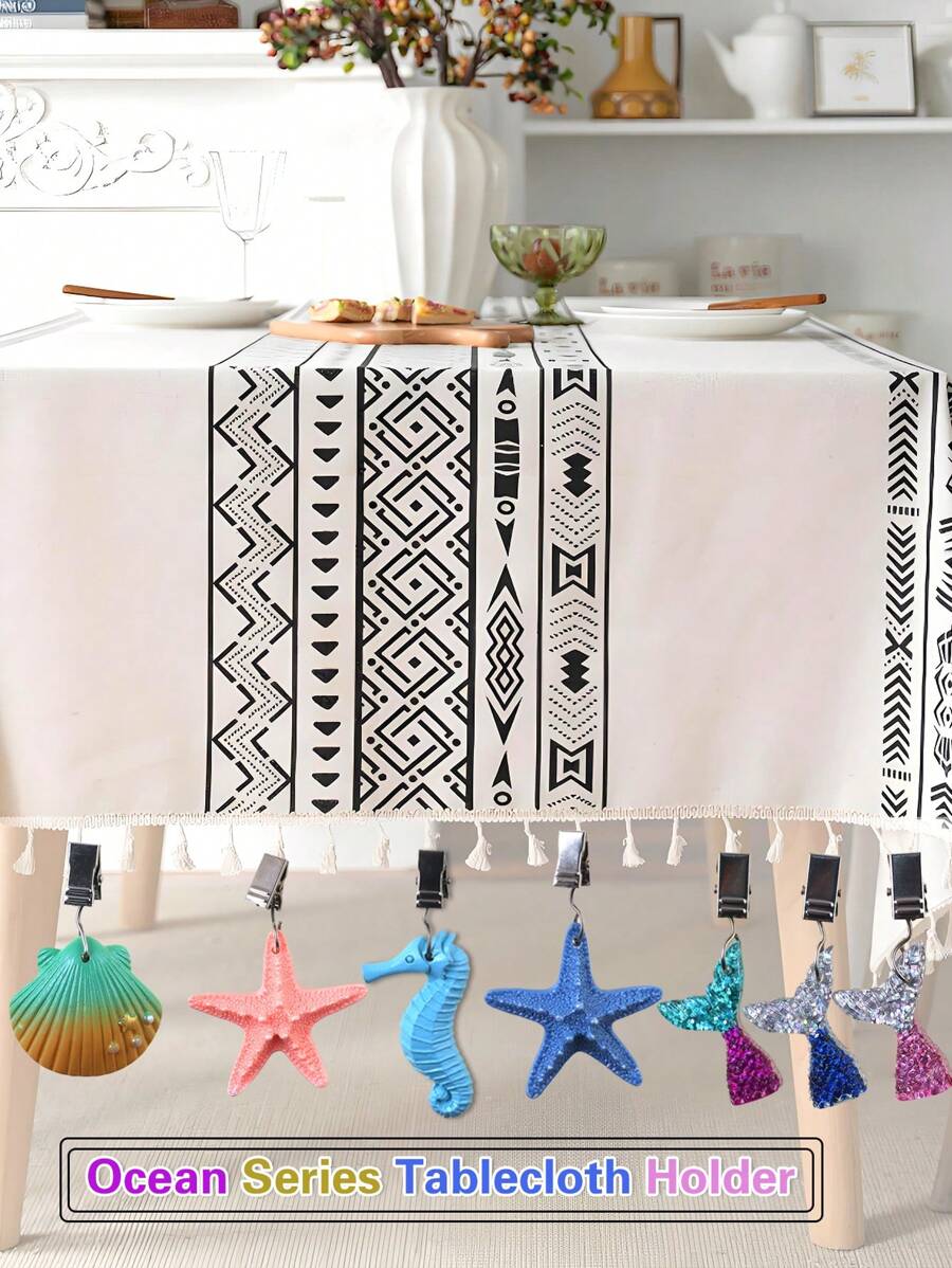 1/2/4pcs Ocean Series Lemon Tablecloth Clips, Suitable For Beach Party, Outdoor Dining Table Cloth Decoration, Picnic, Camping, Wedding, Party, Holiday Celebration Tablecloth Clips - Multicolor - View 1