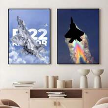 1pc /3PCS Wall Arts Posters Optional Frame For Jets A10 F22 F14 F15 F16 Apache Posters Canvas Wall Art Printing, Suitable For Residential And Dormitory Walls, Living Room And Bar Decoration, Dining Or Bathroom, Room Decoration, High Quality Without Frames, Frameless/Framed Canvas Art ,Wall Art With Frame