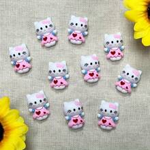 Sanrio Hello Kitty 2pcs 3D Silicone Bead Set - DIY Jewelry Crafting Supplies For Fashionable Keychain, Bracelet & Necklace - Handmade, Don't Kill