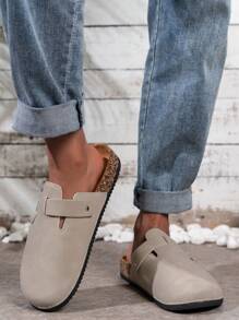 Men's Casual Minimalist Suede Flatform Slip-On Mules - Multicolor - View 4