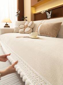 غطاء وسادة مقعد الأريكة الفاخر من الشينيل قطعة واحدة، متعدد الاستخدامات لجميع الفصول، باللون البيج البسيط الحديث، مقاوم للغبار وللانزلاق، غطاء أريكة أنيق، قابل للغسل في الغسالة، دافئ ومقاوم للاهتراء، مناسب للحيوانات الأليفة، يناسب أرائك ذات مقعد واحد/مقعدين/3/4 في غرفة النوم، المكتب، وغرفة المعيشة