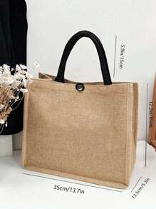 Linen Tote Bags Sublimation Blank Tote Bags,Tote Bag Collection Casual, Multi-Functional, Gift, Suitable For Women, Teachers, Friends, Suitable For Weddings, Birthdays, Beaches, Hand Wash/Dry Clean, Christmas Gift- Large Capacity Shoulder Bag - Ideal For Shopping, Beach, Travel