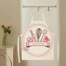 1pc Custom Chef Apron ,Mother's Day Gift,Customized Name, Women Custom Chef Cooking Kitchen Apron Personalized Kitchen Apron Customized Name Logo Picture Name Chef Apron Perfect For Mom