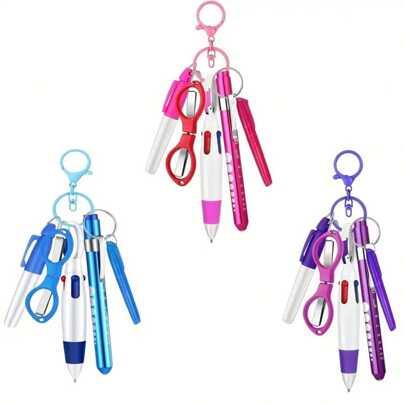 1/2/3 Sets/6/12/18 Pcs Nurse Pen Set Badge Reel Holder Accessories Clip - Retractable Mini Nursing Ball Pen Permanent Marker Highlighter Foldable Scissors Work Student Office Hospital For Nurses Coworkers