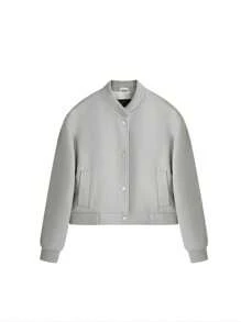 OUTTA BOX Elegante Luxus Baseball Jacke, kurzer Bomber für Sommerabendpartys & Abschluss. Schicke Oberbekleidung für Urlaub & gesellige Anlässe. - Hellgrau - Übersicht 5