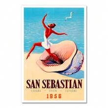 1pc Wall Arts Posters Frameless Spain Madrid San Sebastain Travel Canvas Painting Vintage Wall Kraft Posters Coated Wall Stickers Home Decorative Pictures Gift Pop - Multicolor - View 32