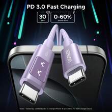 UGREEN UGREEN Uno 100W Type C Fast Charging Cable E-Marker Compatible With Iphone 16 15 Series S24 S23 Ultra IPad Pro Switch Nan