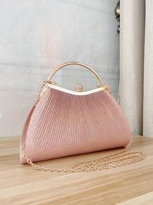 Rhinestone-Embellished Gold Evening Clutch Bag, Princess Style, Small Square Bag Suitable For Wedding Bride, Gift For Mom