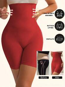 3PCS,Women's High Waist Seamless Panties Trainer Body Shaper Shorts Bottoms Tummy Slimming Sheath Woman Flat Belly Control Panties Hip Butt Lifter Briefs Panty Waist Trainer Tummy Control Underwear Shapewear - Black+Wine Red+Blue - View 7