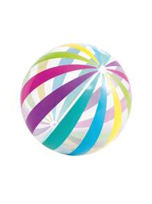 1pc Striped Clear Inflatable Ball, PVC Colorful Dotted Striped Print Sports Accessories Inflatable Ball, Home Party Game Props, Pool Party Decor, Souvenir Gift - Multicolor - View 9