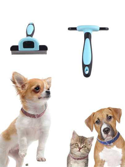 1 pieza Cepillo flotante para eliminación de pelo | Herramienta de belleza para gatos y perros: suave en la piel, reduce rápidamente la pérdida de pelo y los enredos. Muy adecuado para mascotas de pelo largo/corto. Artículos para el cuidado del pelaje de mascotas amigables con la piel, para mascotas pequeñas, medianas y grandes