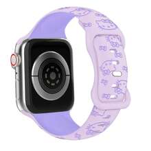 Sanrio Sanrio 1 Pc Sport Silicone Engraved Hello Kitty Watch Band Compatible With Apple Watch Band 40mm 38mm 41mm 44mm 45mm 42mm 46mm 49mm Women Men, Soft Wristband Waterproof Replacement Sport Band Compatible With Apple Watch Band Series10 9 8 7 6 5 4 3 2 1 SE Ultra Holiday Gift