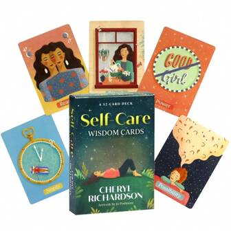 卡片纸材料自我护理智慧神谕卡、精神指导和洞察游戏套装，适合有趣的家庭聚会和派对娱乐