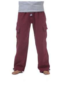 PROCLUB Men's Heavyweight Cargo Sweatpants PRO CLUB Cargo Pants 6 Pockets Casual Fleece Pants Hip Hop Harem Casual Loose Fit Elastic Big And Tall - 灰色 - 查看 9