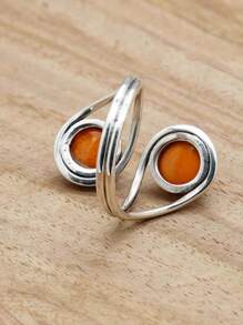 Carnelian 925 Sterling Silver Gemstone Adjustable Ring - 瑪瑙 - 查看 5