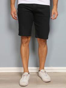 Wholesale Men's Bermuda Jeans Lycra Elastane - 黑色 - 查看 2