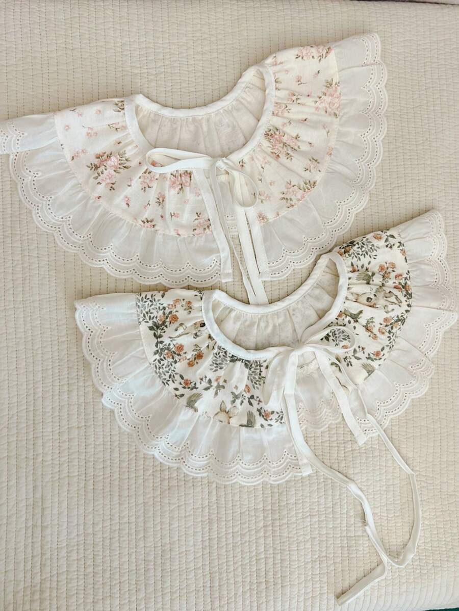 1pc Women's Retro Ditsy Floral Cute & Elegant False Collar, Decorative Accessory For All Seasons Outfit For Dress For Christmas Decor - A - View 1